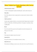 Motor Vehicle Law Study Questions with Correct Answers