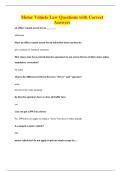 Motor Vehicle Law Questions with Correct Answer
