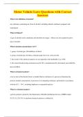 Motor Vehicle Laws Questions with Correct Answers