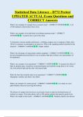 Statistical Data Literacy - D772 Pretest  UPDATED ACTUAL Exam Questions and  CORRECT Answers 