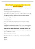 Motor Vehicle Law practice 4 Questions with Correct Answers