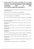 2024&sol;25 MISY 5325 MS Excel Midterm Exam &vert;2025 ACTUAL EXAM QUESTIONS AND VERIFIED ANSWERS &sol;GET IT 100&percnt; ACCURATE&vert;ALREADY GRADED A&plus;
