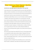 Motor Vehicle Law Study Material &plus; Questions with Correct Answers
