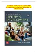 TEST BANK For A Topical Approach to Lifespan Development 11th Edition By John Santrock&vert; Verified Chapter's 1 - 17 &vert; Complete