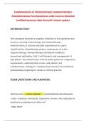 Fundamentals of Chemotherapy Immunotherapy Administration Test Questions with Correct Detailed Verified Answers Best Scored&excl;&excl; Latest update