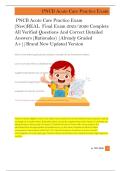  PNCB Acute Care Practice Exam  &lpar;New&rpar;REAL  Final Exam 2025&sol;2026 Complete  All Verified Questions And Correct Detailed  Answers &lpar;Rationales&rpar; &vert;Already Graded  A&plus;&vert;&vert;Brand New Updated Version 