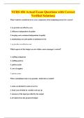 NURS 456 Actual Exam Questions with Correct Verified Solutions