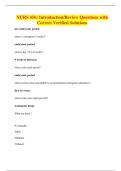 NURS 456&colon; Introduction&sol;Review Questions with Correct Verified Solutions