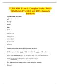 NURS 4581&colon; Exam 1 &lpar;Complex Needs - Reid&rpar;- with Detailed Verified and 100&percnt; Accurate Solutions