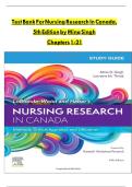 Nursing Research in Canada &ndash; 5th Edition &lpar;Mina Singh&rpar; &vert; Complete Test Bank Chapters 1&ndash;21 &vert; REVISED EDITION &ndash; NEW 100&percnt; VERIFIED CORRECT