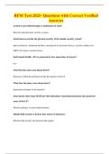 RFM Test 2025- Questions with Correct Verified Answers