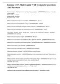 Kansas CNA State Exam With Complete Questions And Answers