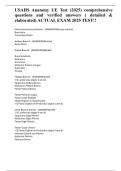 USAHS Anatomy UE Test &lpar;2025&rpar; comprehensive questions and verified answers &lpar; detailed & elaborated&rpar; ACTUAL EXAM 2025 TEST&excl;&excl;