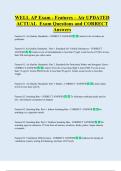 WELL AP Exam - Features &ndash; Air UPDATED  ACTUAL  Exam Questions and CORRECT  Answers