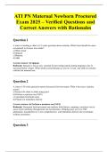 ATI PN Maternal Newborn Proctored Exam 2025 &ndash; Verified Questions and Correct Answers with Rationales