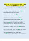 WELL AP   Bundled Exam Questions WITH  CORRECT Answers