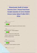 Massachusetts Health & Accident Insurance Exam &vert; Newest Actual Exam Complete Questions & Correct Detailed Answers &lpar;Latest Upload Verified 2025 &vert; 2026&rpar;      
