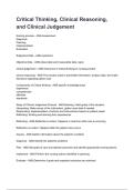 Critical Thinking&comma; Clinical Reasoning&comma; and Clinical Judgement Questions and answers graded A&plus; 2025&sol;2026