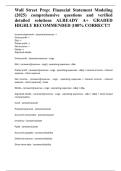 Wall Street Prep&colon; Financial Statement Modeling &lpar;2025&rpar; comprehensive questions and verified detailed solutions ALREADY A&plus; GRADED HIGHLY RECOMMENDED &vert;100&percnt; CORRECT&excl;&excl;