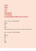 WGU D101 Cost and Managerial Accounting Exam Questions With Correct Answers 