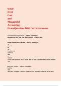WGU D101 Cost and Managerial Accounting Exam Questions With Correct Answers