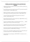 PERSONAL WELLNESS CHAPTER 13 ACTUAL QUESTIONS AND ANSWERS