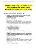 HESI PN Med Surg Exit Exam 2025 &ndash; Verified Questions with Correct Answers and Rationales &vert; NGN Ready