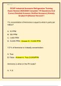 GCAP Industrial Ammonia Refrigeration Training  Exam Newest 2025&sol;2026 Complete 170 Questions And  Correct Detailed Answers &lpar;Verified Answers&rpar; &vert;Already  Graded A&plus;&vert;&vert;Newest Version&excl;&excl;&excl; 