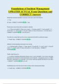 Foundations of Incident Management  UPDATED ACTUAL Exam Questions and  CORRECT Answers 