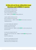 NCMA 219 ACTUAL UPDATED  Exam  Questions and CORRECT Answers 