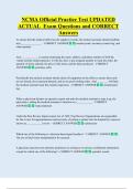 NCMA Official Practice Test UPDATED   ACTUAL  Exam Questions and CORRECT  Answers 