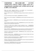 CERTIFIED HEALTHCARE ACCESS ASSOCIATE &lpar;CHAA&rpar; &lpar;2025&rpar; Actual exam test &vert; comprehensive questions and verified answers&vert; get it 100&percnt; ACCURATE&excl;