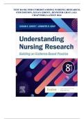TEST BANK FOR UNDERSTANDING NURSING RESEARCH 8TH EDITION BY SUSAN K GROVE & JENNIFER R GRAY LATEST