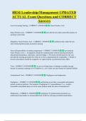 HESI Leadership&sol;Management UPDATED  ACTUAL Exam Questions and CORRECT  Answers 