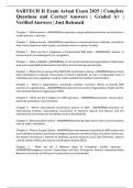 SARTECH II Exam Actual Exam 2025 &vert; Complete Questions and Correct Answers &vert; Graded A&plus; &vert; Verified Answers &vert; Just Released