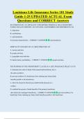 Louisiana Life Insurance Series 101 Study  Guide 1-25 UPDATED ACTUAL Exam  Questions and CORRECT Answers 