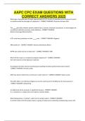 AAPC CPC Exam Questions with Correct Answers 2025 &vert; Certified Professional Coder Prep