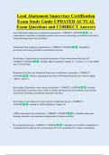 Lead Abatement Supervisor Certification  Exam Study Guide UPDATED ACTUAL   Exam Questions and CORRECT Answers 