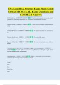 EPA Lead Risk Assessor Exam Study Guide  UPDATED ACTUAL  Exam Questions and  CORRECT Answers