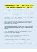 Lead Supervisor Exam UPDATED ACTUAL   Exam Questions and CORRECT Answers 