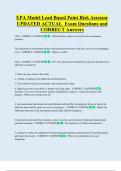 EPA Model Lead Based Paint Risk Assessor  UPDATED ACTUAL  Exam Questions and  CORRECT Answers 