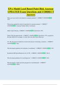 EPA Model Lead Based Paint Risk Assessor  UPDATED Exam Questions and CORRECT  Answers 