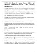 FAML 160 Exam 1 &lpar;Actual Exams 2025&rpar; &vert; All Questions and Correct Answers &vert; Latest Versions &vert; Just Released