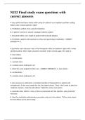 N222 Final study exam questions with correct answers