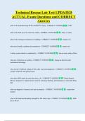 Technical Rescue Lab Test UPDATED      ACTUAL Exam Questions and CORRECT  Answers