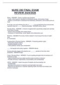 NURS 200 FINAL EXAM  REVIEW 2025&sol;2026 