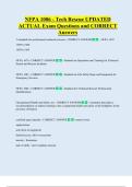 NFPA 1006 - Tech Rescue UPDATED    ACTUAL Exam Questions and CORRECT  Answers