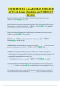 TECH RESCUE AWARENESS UPDATED    ACTUAL Exam Questions and CORRECT  Answers