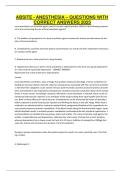 ABSITE Anesthesia Questions with Correct Answers 2025 &vert; American Board of Surgery In-Training Exam Prep