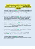 Mass Media Law JOMC 486 UPDATED  ACTUAL  Exam Questions and CORRECT  Answers 